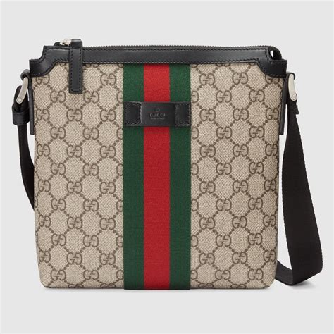 gucci handbag style 471454 khngn 9692|Gucci Web GG Supreme Flat Messenger Beige/Ebony .